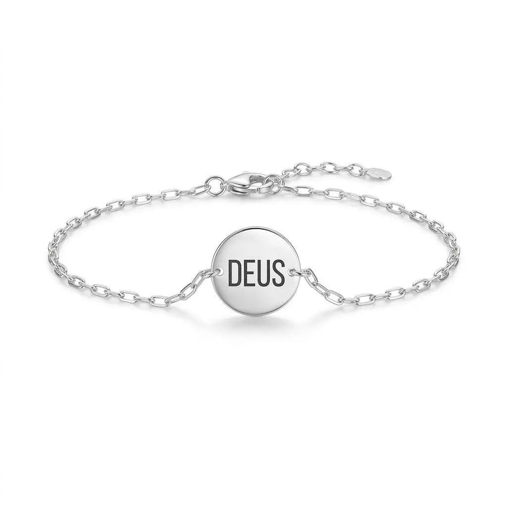 pulseira deus prata 925 feminina delicada