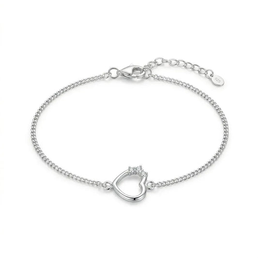 joia feminina prata 925 coração elegante