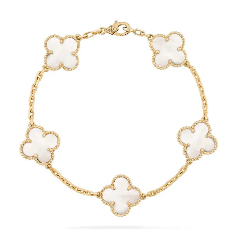 pulseira Virginia donna you feminino com cinco trevos dourados dupla face