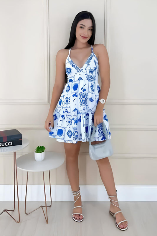 Vestido Maldivas curto feminino visto de frente